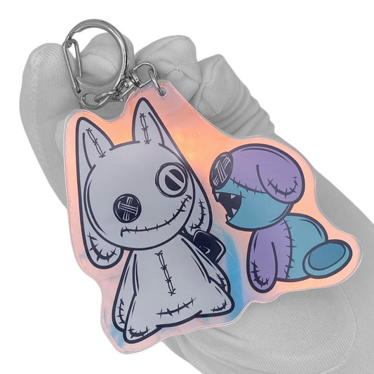 2000s Visual Kei Nier Bunny Logo Sparkle Keychain