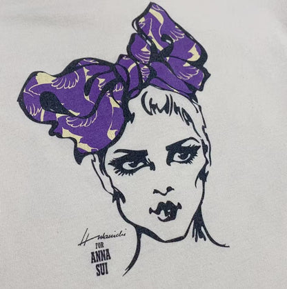 90s Anna Sui Purple Bow Graphic Tshirt Sz S