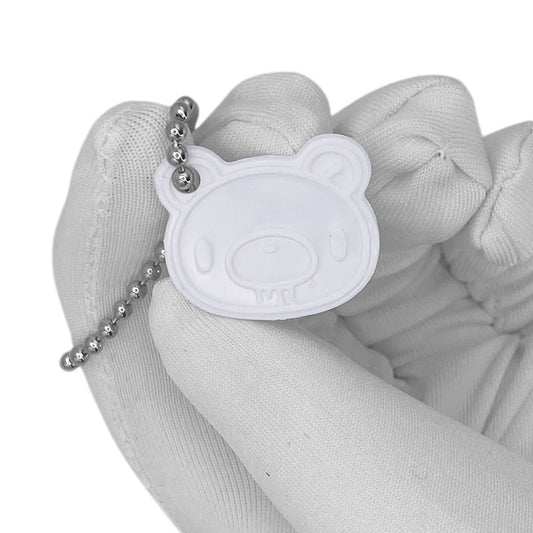 Y2K Gloomy Bear Character Charm Keychain -  White Face
