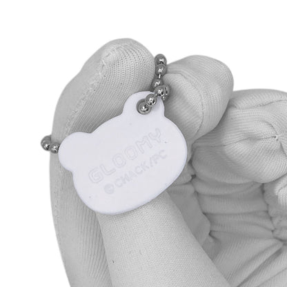 Y2K Gloomy Bear Character Charm Keychain -  White Face