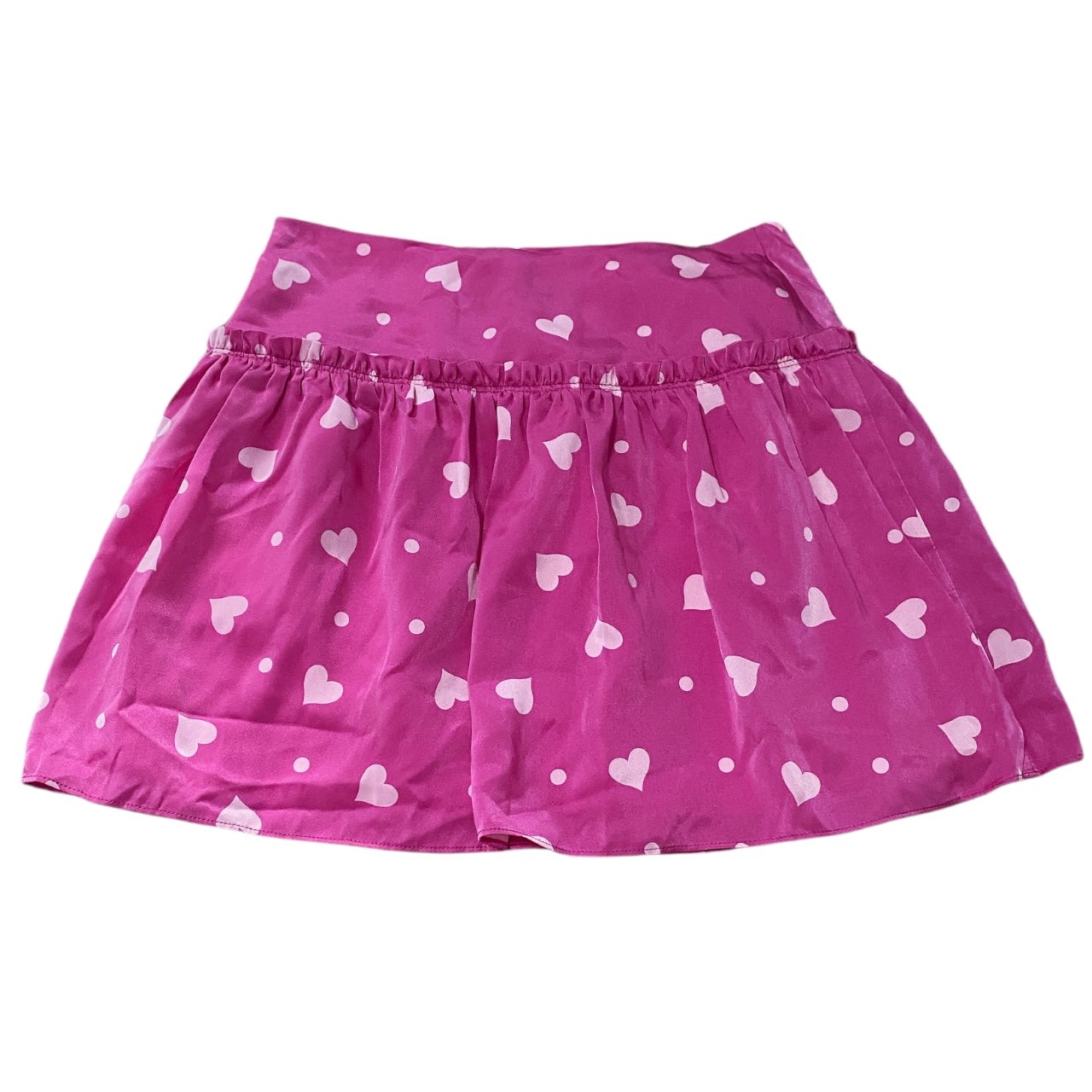2010s Barbie Deadstock New Pink Hearts Skirt Sz XS