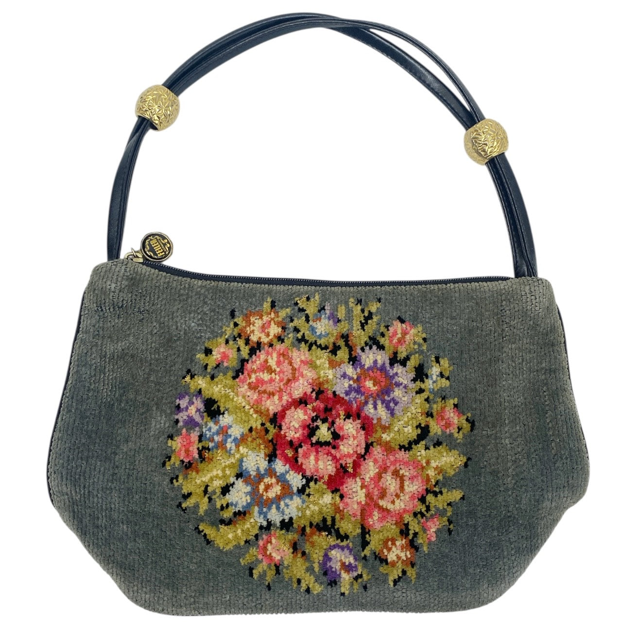 90s Vintage Feiler Floral Grunge Chenille Handbag