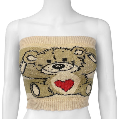 2010 Suzy's Zoo Bear Fluffy Tube Top Sz S