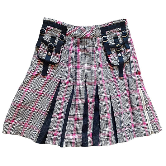 2000s Mezzo Piano Plaid Grunge Pockets Skirt Sz XS