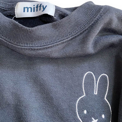 Miffy Gray Embroidery Accent Pullover Sz S