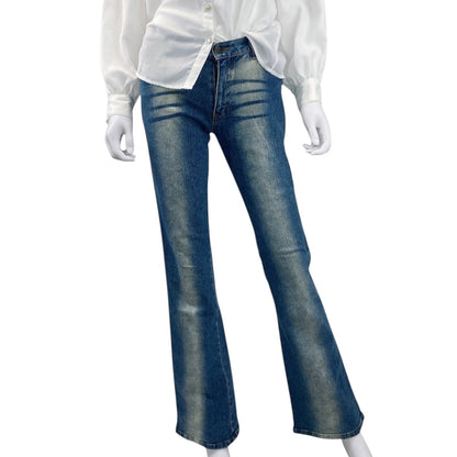 Y2K 2000s Grunge Acid Wash Front and Back Faded Jeans Sz S/M
