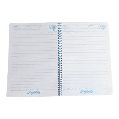 Y2K 2000s Angel Blue Rainbow Spiral Notebook