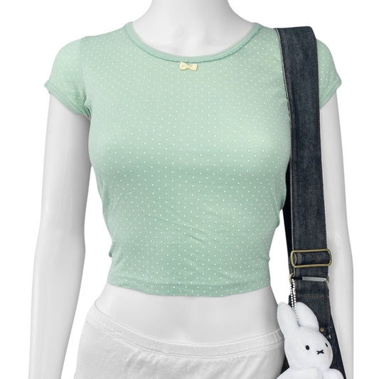 2000s Mint Kawaii Dots Tee Sz XS/S