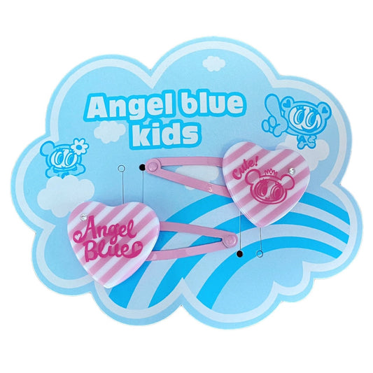 Y2K 2000s Deadstock Angel Blue Hair Clip Set