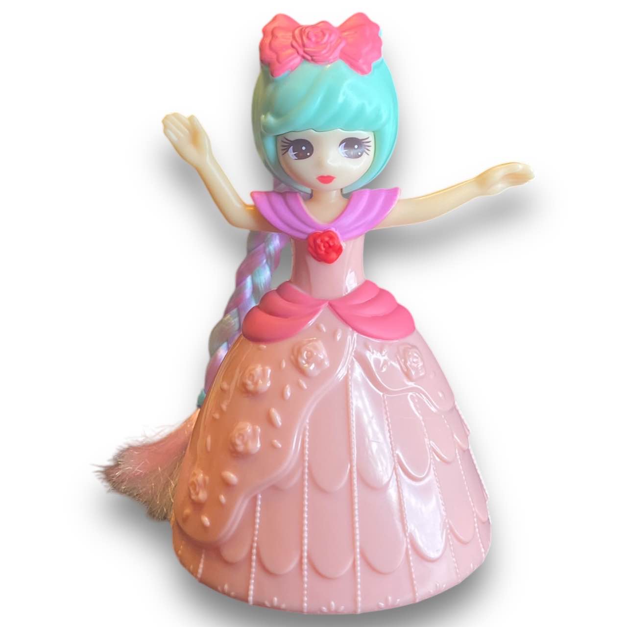 2010s Licca Doll Figure - Peach Ballgown With Hair