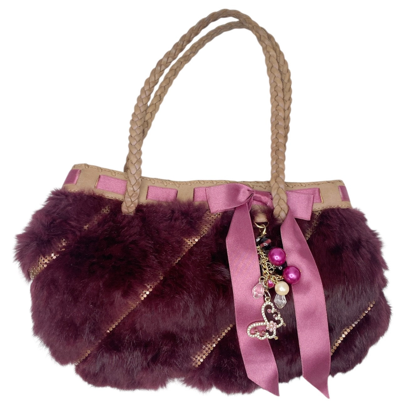 Y2K Anna Sui Ruby Rabbit Fur Hand Bag