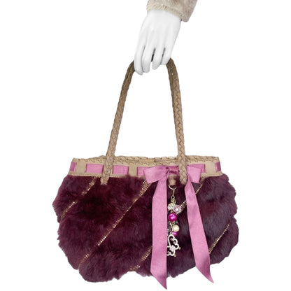 Y2K Anna Sui Ruby Rabbit Fur Hand Bag