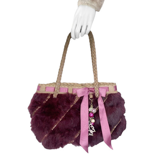 Y2K Anna Sui Ruby Rabbit Fur Hand Bag