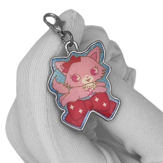 2000s Sanrio Jewelpet Charm - Pink Cat and Bow