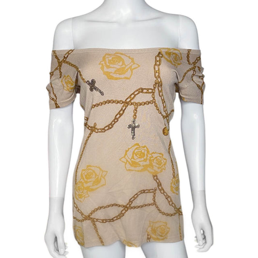 Cecil McBee Gyaru Cross and Roses Top Sz S/M