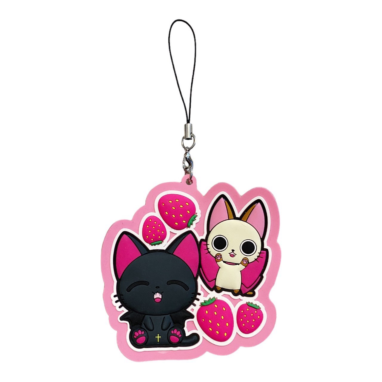 2010s Kawaii Strawberry Rare Nyanpire Keychain Strap