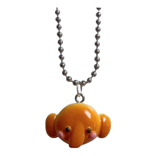 Kawaii Animal Sweets Elephant Bread Bun Pendant Necklace