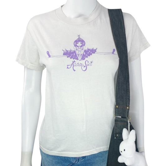 90s Anna Sui Purple Ballet Dancer Graphic Tshirt Sz S