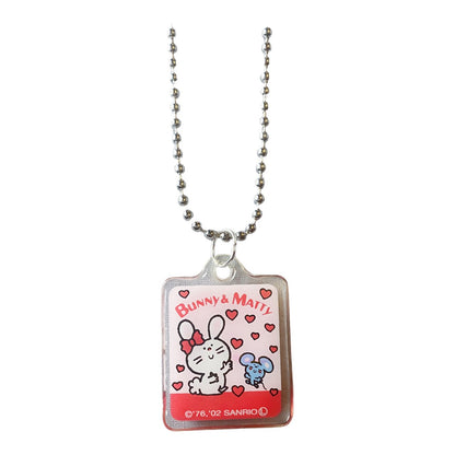 2002 Sanrio Obscure Character Pendant Necklace Bunny and Matty