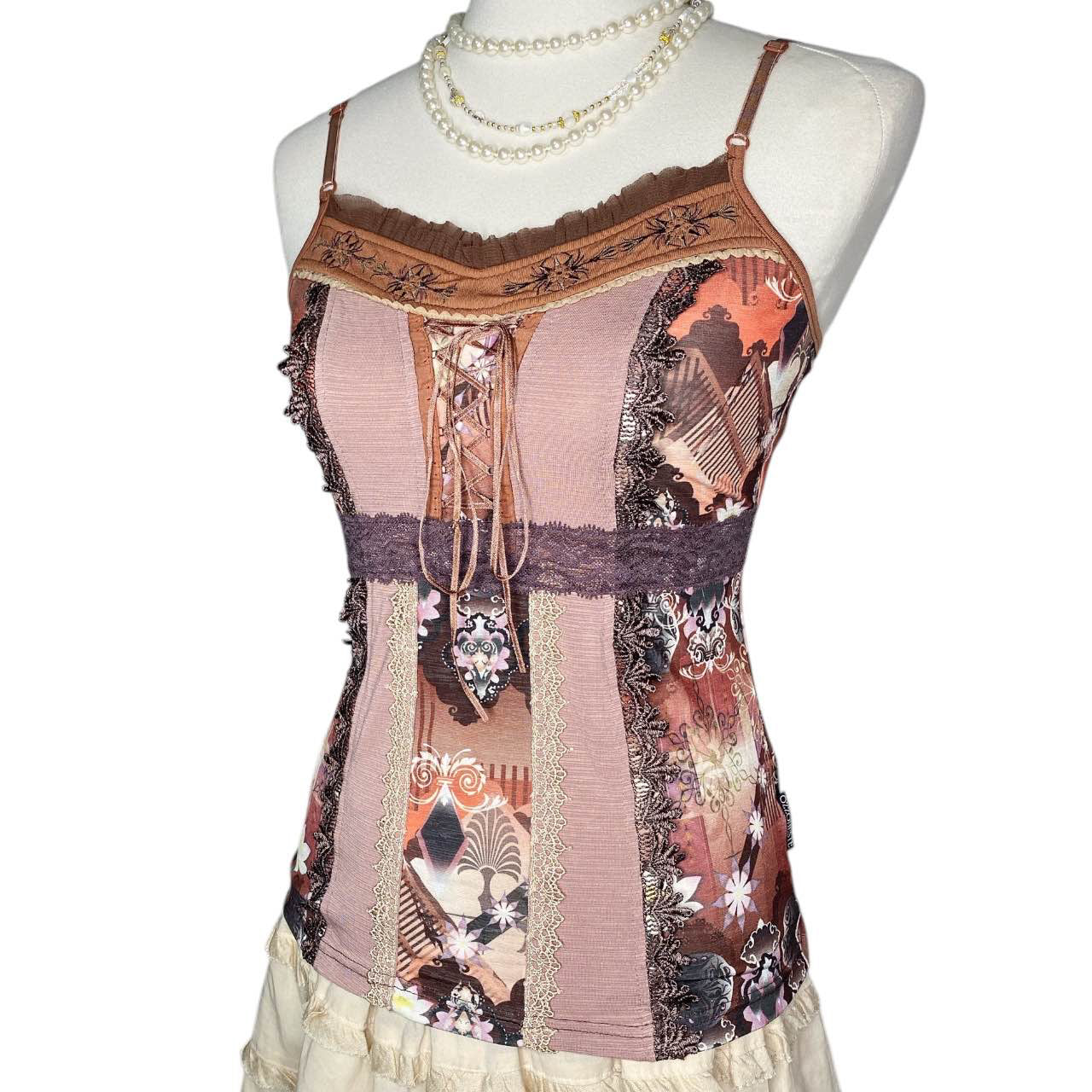 Ozz Oneste Mori Girl Patchwork Fairy Cami Sz S