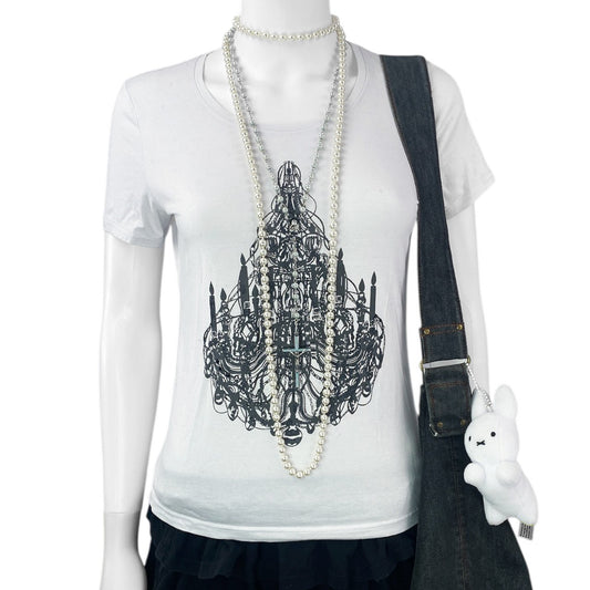 2000s Visual Kei Chandelier Bling Tshirt Sz S