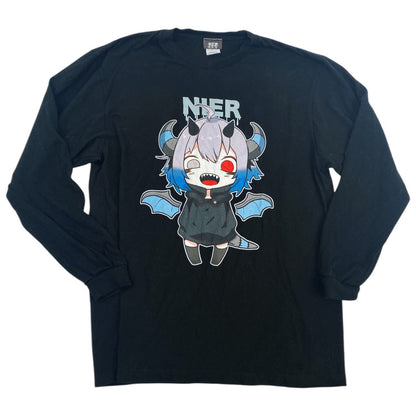 2000s Nier Devil Chibi Long Sleeve Tshirt Sz M/L