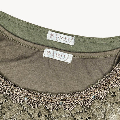 Axes Femme Mori Girl Layered Knit Fairy Top Sz M