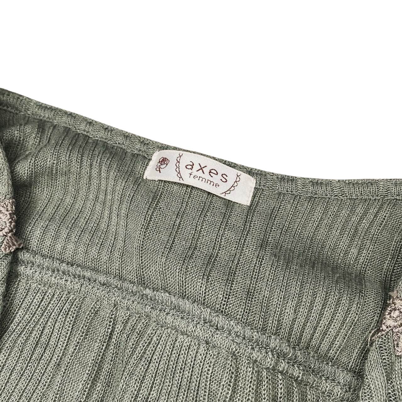 Axes Femme Mori Girl Forest Green Knit Cardigan Sz M