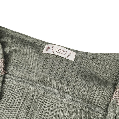 Axes Femme Mori Girl Forest Green Knit Cardigan Sz M