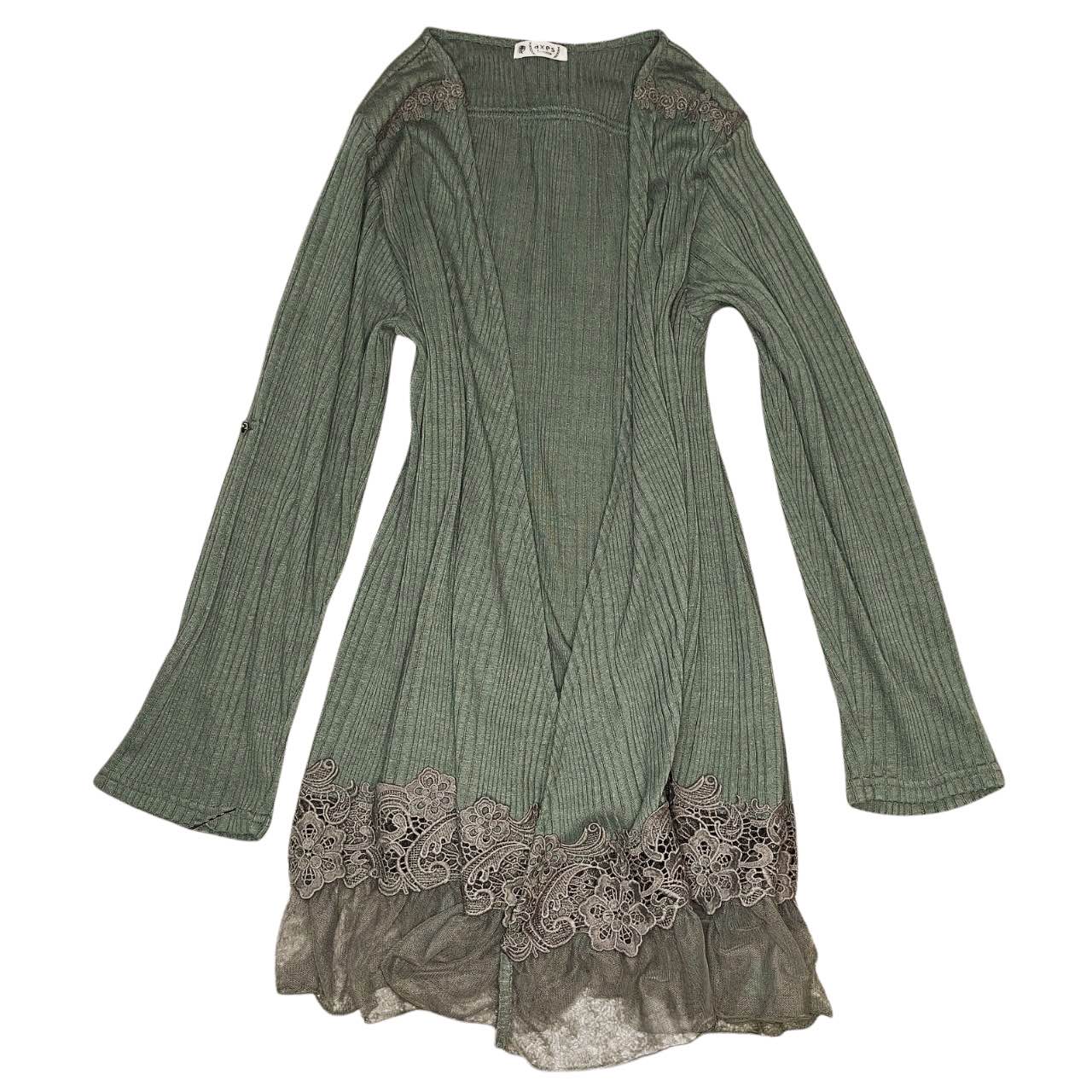 Axes Femme Mori Girl Forest Green Knit Cardigan Sz M