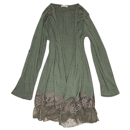 Axes Femme Mori Girl Forest Green Knit Cardigan Sz M
