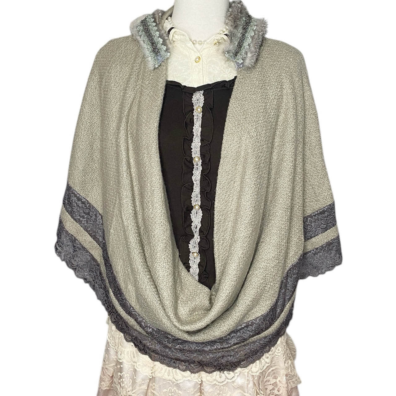 Ozz Rozen Mori Kei Layering Poncho One Size