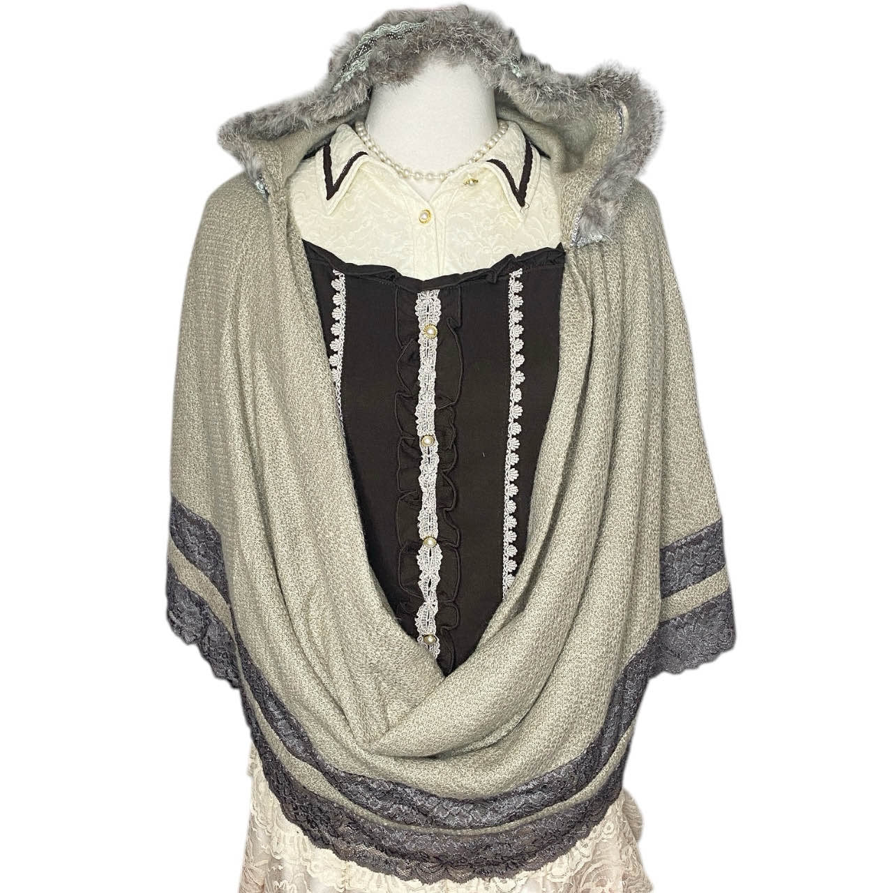 Ozz Rozen Mori Kei Layering Poncho One Size