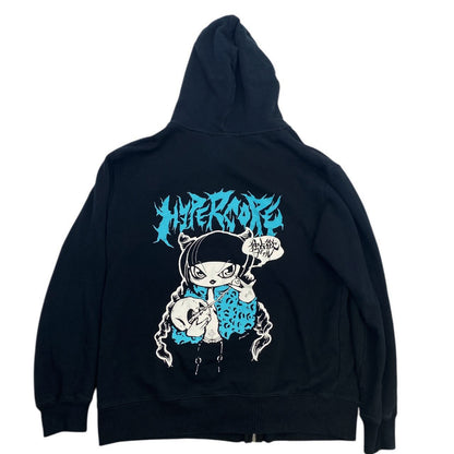 2010s Hypercore Anime Punk Girl Hoodie Sz M