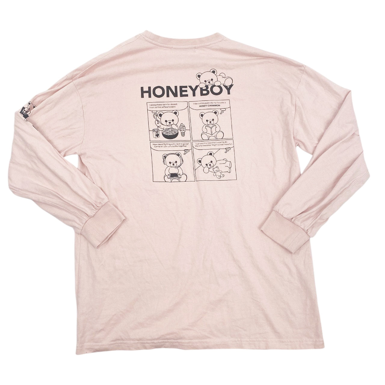 Honey Cinnamon Honey Boy Bear Graphic Long Sleeve Tshirt Sz M