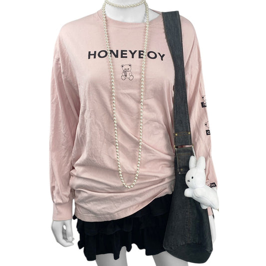 Honey Cinnamon Honey Boy Bear Graphic Long Sleeve Tshirt Sz M