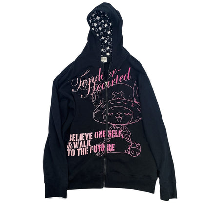 2010s One Piece Grail Hoodie "Tender Hearted" Tony Tony Chopper Sz L