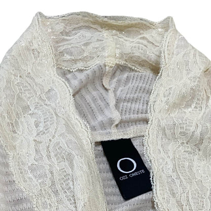 Ozz Oneste Mori Girl Delicate Lace Layering Cardigan Sz S