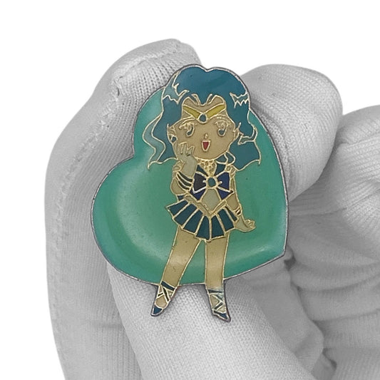 Vintage 90s Sailor Moon Enamel Pin - Sailor Neptune Heart