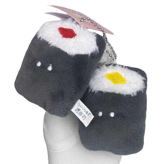 Deadstock New Round Eyes Mascot Plush Keychain - Sushi Roll Set