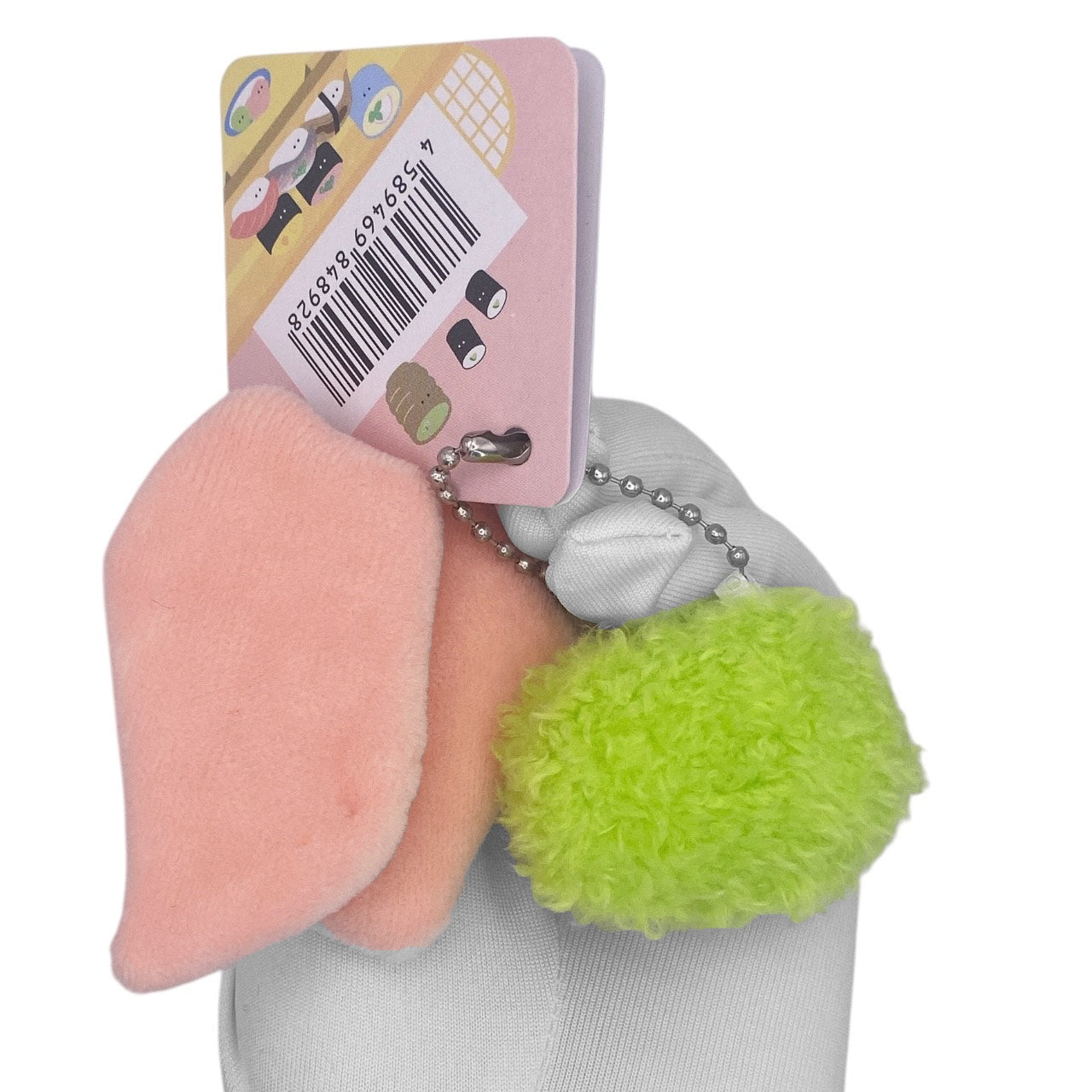 Deadstock New Round Eyes Mascot Plush Keychain - Ginger and Wasabi