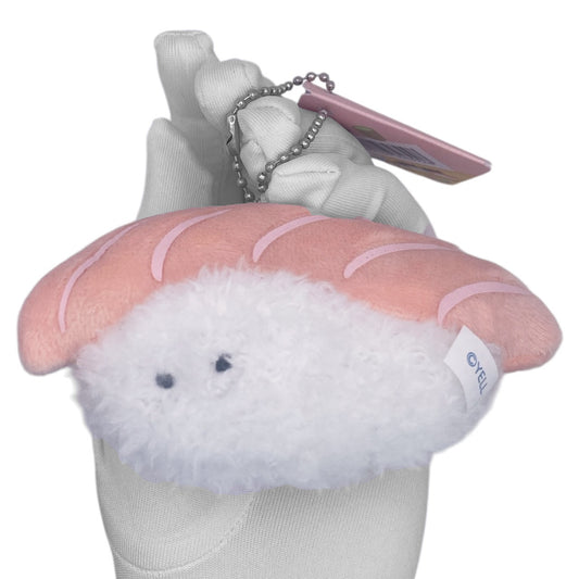 Deadstock New Round Eyes Mascot Plush Keychain - Salmon Nigiri