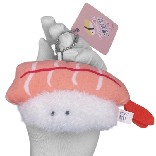 Deadstock New Round Eyes Mascot Plush Keychain - Shrimp Nigiri