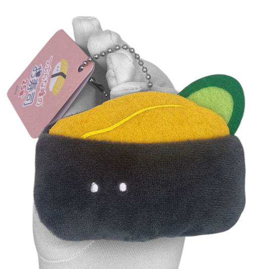 Deadstock New Round Eyes Mascot Plush Keychain - Sushi Roll Piece