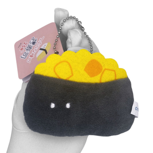 Deadstock New Round Eyes Mascot Plush Keychain - Sushi Roll Piece