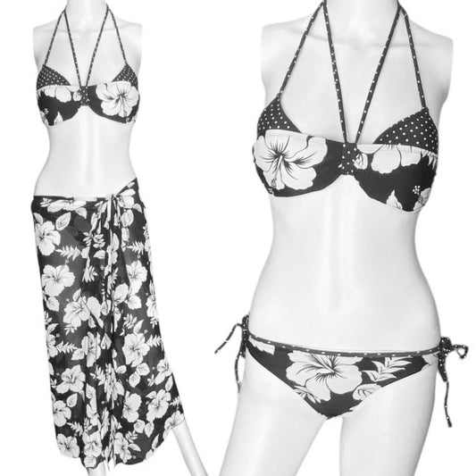 Gyaru Hibiscus 4-Piece Swimsuit Sz XS/S